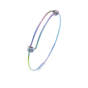 10pcs 1.6mm Stainless Steel Rainbow Cable Wire Bracelet DIY Bangles