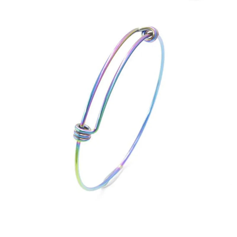 10pcs 1.6mm Stainless Steel Rainbow Cable Wire Bracelet DIY Bangles