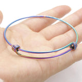 10pcs 1.6mm Stainless Steel Rainbow Cable Wire Bracelet DIY Bangles