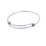 10pcs 1.6mm Stainless Steel Rainbow Cable Wire Bracelet DIY Bangles