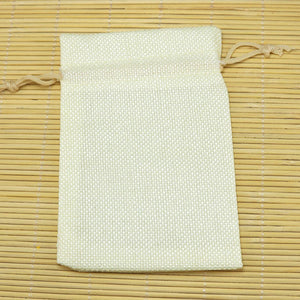 10pcs/lot Beige Jute Bags Drawstring Gift Bag Incense Storage Linen Bag