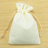 10pcs/lot Beige Jute Bags Drawstring Gift Bag Incense Storage Linen Bag