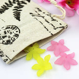 10pcs Leaf Cotton Drawstring Gift Bags 10*14cm Jewelry Storage Linen Bag