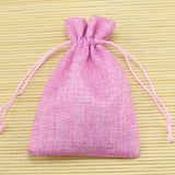 10pcs Pink Jute Bags Drawstring Gift Bag Wedding Favors Candy Jewelry Packaging