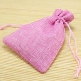 10pcs Pink Jute Bags Drawstring Gift Bag Wedding Favors Candy Jewelry Packaging