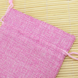 10pcs Pink Jute Bags Drawstring Gift Bag Wedding Favors Candy Jewelry Packaging
