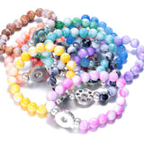10pcs/lot Beaded Snap Bracelet & Bangle Acrylic Stone Snap Button Jewelry