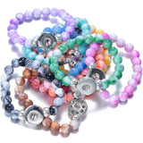 10pcs/lot Beaded Snap Bracelet & Bangle Acrylic Stone Snap Button Jewelry