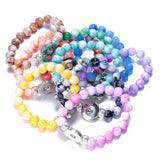 10pcs/lot Beaded Snap Bracelet & Bangle Acrylic Stone Snap Button Jewelry