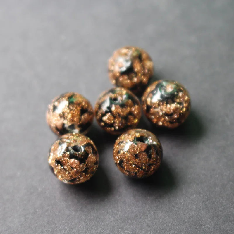 10pcs 10mm Lampwork Glass Beads Shinning Sand for Jewelry Making