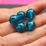 10pcs 10mm Lampwork Glass Beads Dust Sand Ocean for Jewelry Making