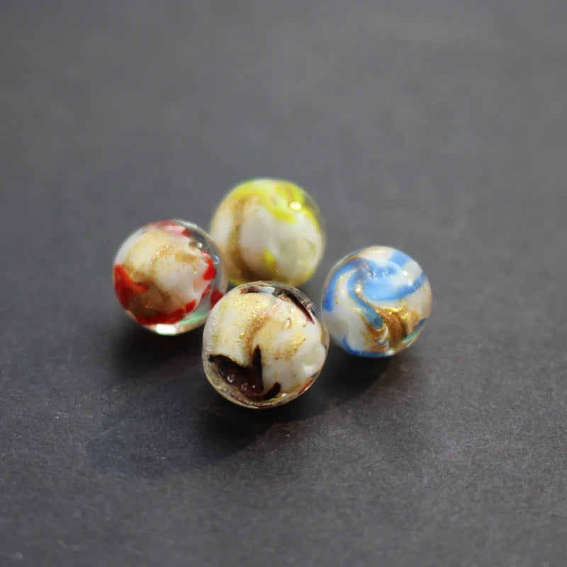10pcs 10mm Lampwork Glass Beads Mix Colors for Jewelry Making