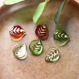 10pcs 10x12mm Leaf Glass Beads Coloured Leaf Charms Pendant DIY Earring Making