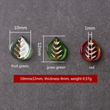 10pcs 10x12mm Leaf Glass Beads Coloured Leaf Charms Pendant DIY Earring Making