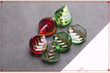 10pcs 10x12mm Leaf Glass Beads Coloured Leaf Charms Pendant DIY Earring Making