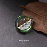 10pcs 10x12mm Leaf Glass Beads Coloured Leaf Charms Pendant DIY Earring Making