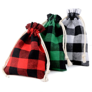 10pcs Linen Cotton Bag 3 Colors Drawstring Pouch Wedding Candy Gift Bags