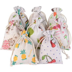 10pcs Linen Cotton Bag Drawstring Pouch Wedding Candy Gift Jewelry