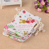 10pcs Linen Cotton Bag Drawstring Pouch Wedding Candy Gift Jewelry