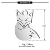 10pcs Stainless Steel Fox Pendant Charms for DIY Necklace Crafts