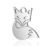 10pcs Stainless Steel Fox Pendant Charms for DIY Necklace Crafts