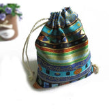 10pcs Exotic Christmas Wedding Gift Bag Jewelry Pouch Linen Fabric Drawstring