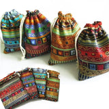 10pcs Exotic Christmas Wedding Gift Bag Jewelry Pouch Linen Fabric Drawstring