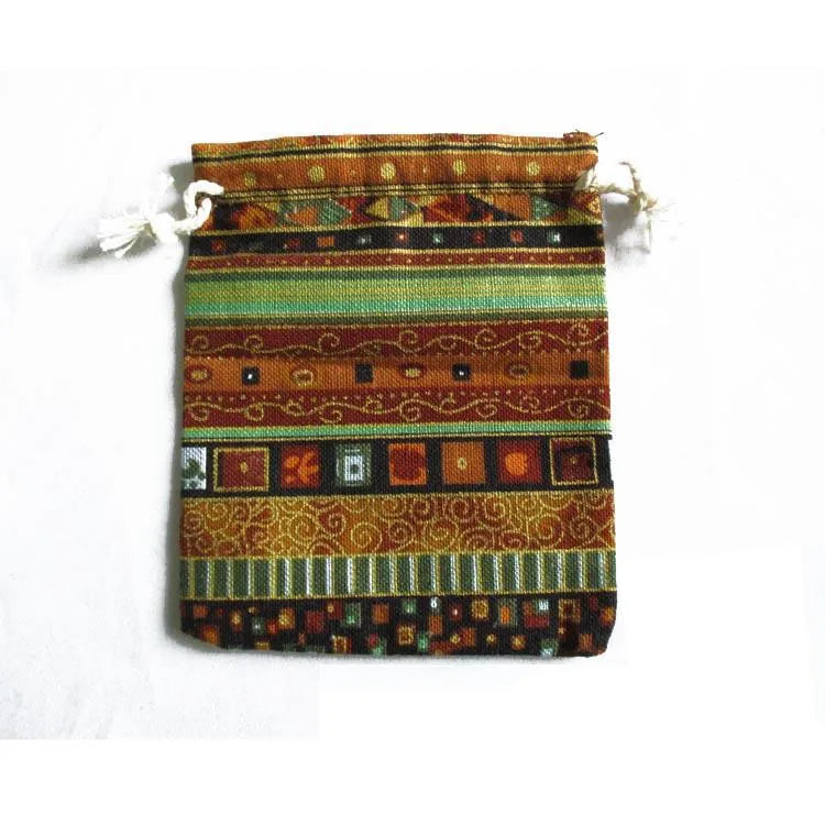 10pcs Exotic Christmas Wedding Gift Bag Jewelry Pouch Linen Fabric Drawstring