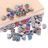 10pcs Mixed Rhinestone Snap Buttons for Bracelet DIY Jewelry