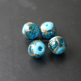 10pcs 12mm Lampwork Glass Beads Line Colorful Ocean