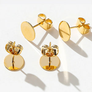 10pcs 14K 18K Plated Earring Studs Base Pins w/ Earring Plug Findings Ear Back