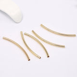 10pcs 14K Plated Metal Curved Tube Spacers Beads for DIY Jewelry Making