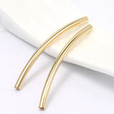 10pcs 14K Plated Metal Curved Tube Spacers Beads for DIY Jewelry Making