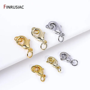 10pcs 14k/18k Plated Brass Lobster Clasps 4mm Rings, 10mm 12mm Jewelry Making