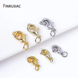 10pcs 14k/18k Plated Brass Lobster Clasps 4mm Rings, 10mm 12mm Jewelry Making
