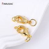 10pcs 14k/18k Plated Brass Lobster Clasps 4mm Rings, 10mm 12mm Jewelry Making