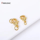 10pcs 14k/18k Plated Brass Lobster Clasps 4mm Rings, 10mm 12mm Jewelry Making