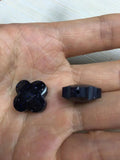 (10pcs/lot) 14mm Dark Sandstone Clover Glass Gems with Hole Drilling