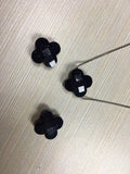 (10pcs/lot) 14mm Dark Sandstone Clover Glass Gems with Hole Drilling