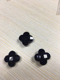 (10pcs/lot) 14mm Dark Sandstone Clover Glass Gems with Hole Drilling