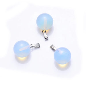 10pcs 14mm Opal Glass Lampwork Charm Pendant DIY Jewelry Making