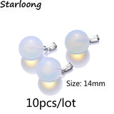 10pcs 14mm Opal Glass Lampwork Charm Pendant DIY Jewelry Making