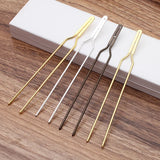 10pcs/lot 15*132mm Hair Fork Blank Metal DIY Hair Accessories For Women