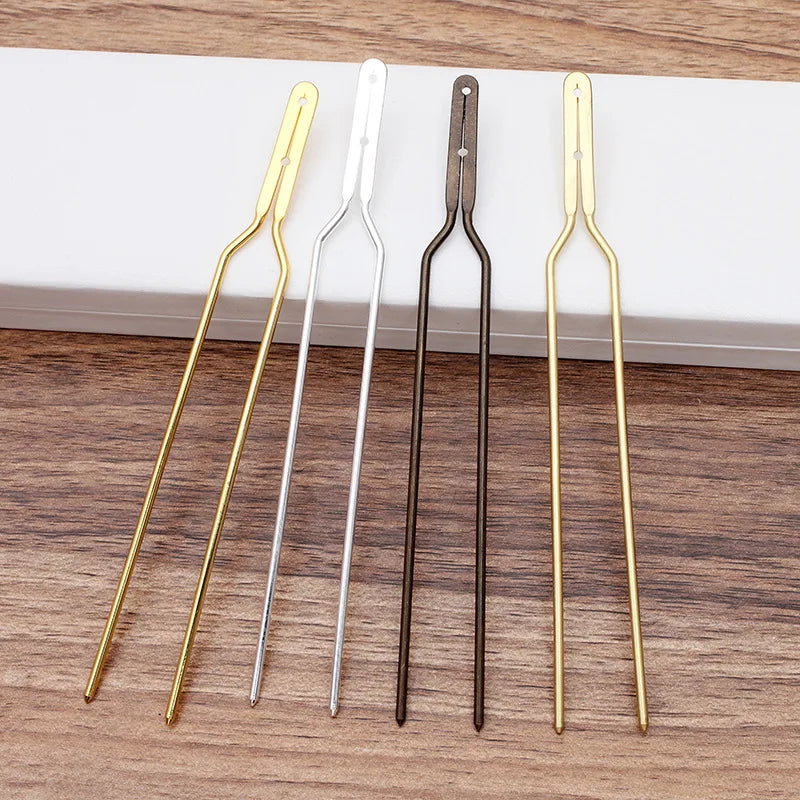 10pcs/lot 15*132mm Hair Fork Blank Metal DIY Hair Accessories For Women