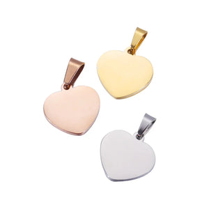 10pcs 15*15mm Heart Charm Tag Stainless Steel Love Heart Pendant DIY Jewelry