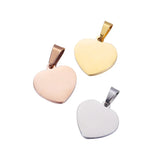 10pcs 15*15mm Heart Charm Tag Stainless Steel Love Heart Pendant DIY Jewelry