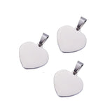 10pcs 15*15mm Heart Charm Tag Stainless Steel Love Heart Pendant DIY Jewelry