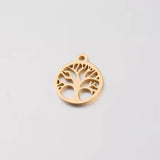 10pcs Stainless Steel Tree of Life Charm Pendant DIY Jewelry Accessories
