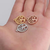 10pcs Stainless Steel Tree of Life Charm Pendant DIY Jewelry Accessories