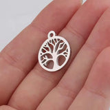 10pcs Stainless Steel Tree of Life Charm Pendant DIY Jewelry Accessories